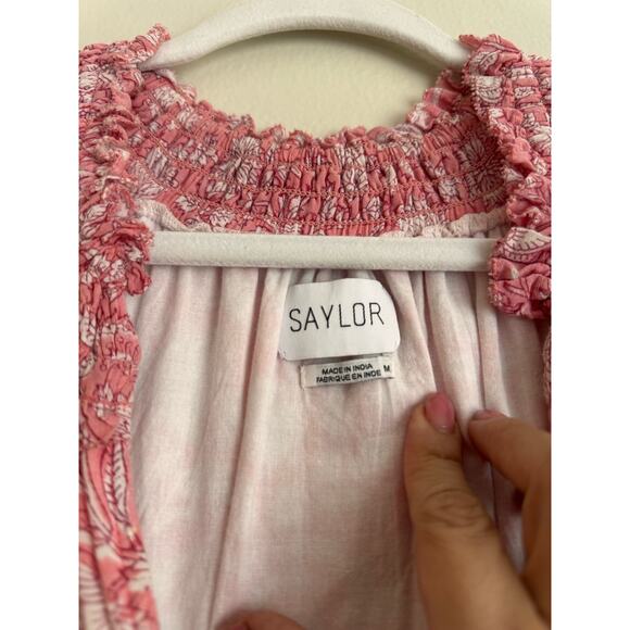 SAYLOR pink tiered midi Women's Aaryn  Dress size M - Picture 10 of 13